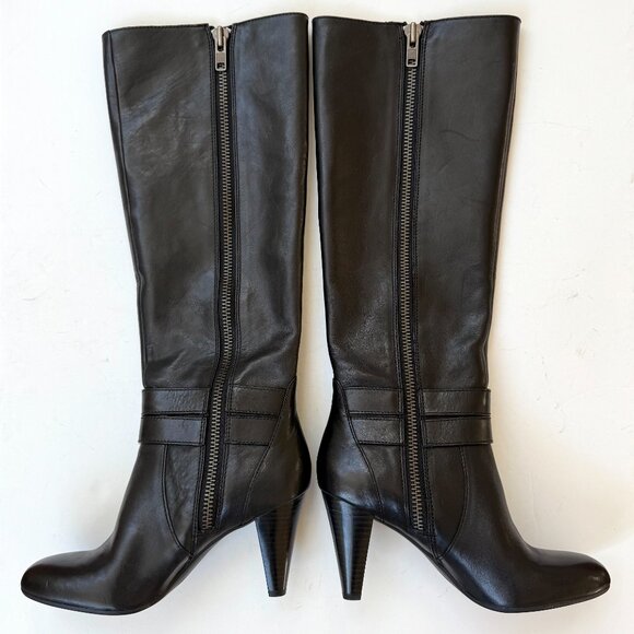 Coach Addie Leather Knee High Boots Black Heeled Side Zip Womens Size 7B - Picture 5 of 15